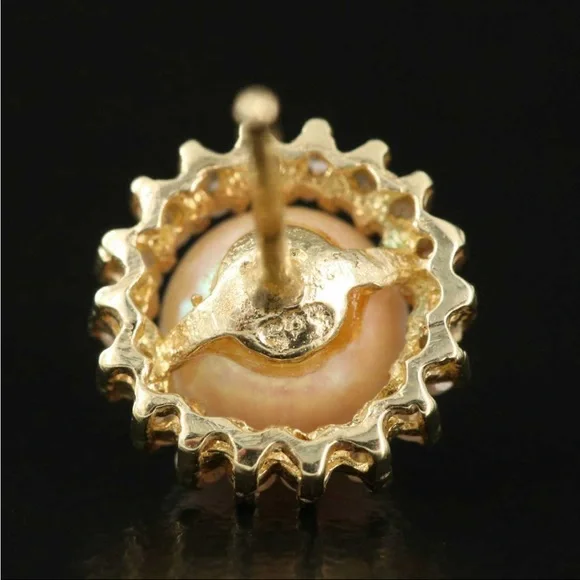 Pearl and Diamond Earrings - Picture 4 of 4